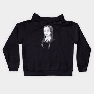 Wednesday Addams - Pen Sketch Kids Hoodie